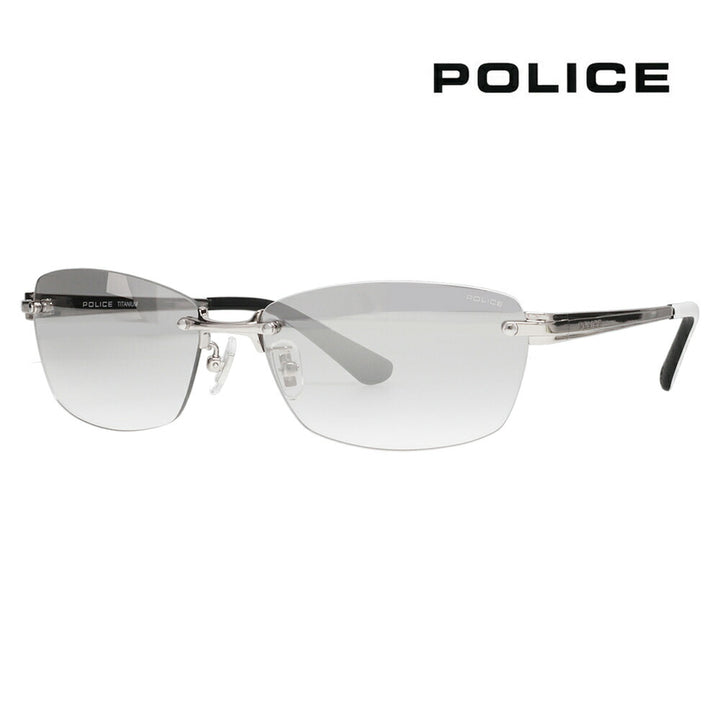 [Authorized Retailer] Police Sunglasses, Fashion Glasses, Eyeglasses SPLM31J 583X 60 POLICE 2024 Model Japan Model BOLT EVO Bolt Evo Metal Square Two-Point Rimless Men's Titanium Mirror Lens 