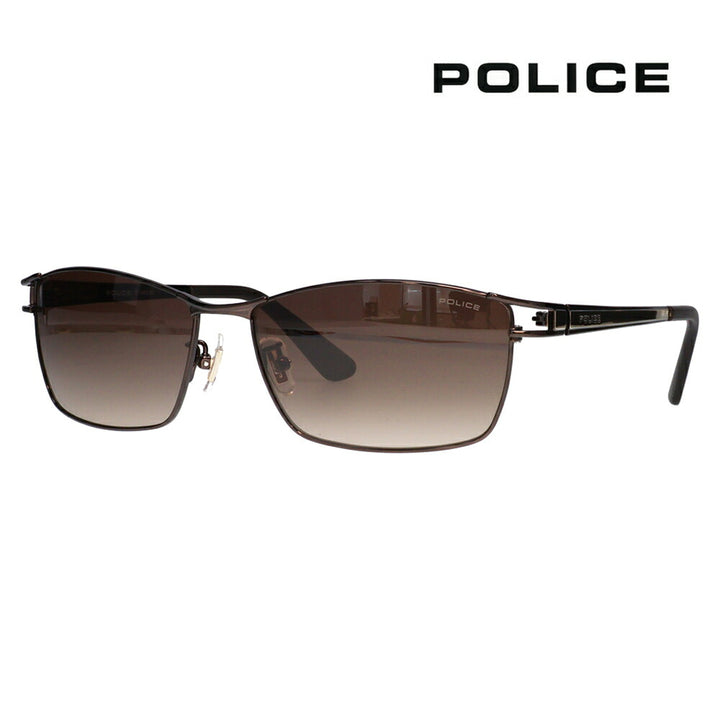 【正規品販売店】ポリス サングラス 伊達メガネ SPLQ02J 0B32 59 POLICE 2025年モデル JET ジェット スクエア メンズ メタル