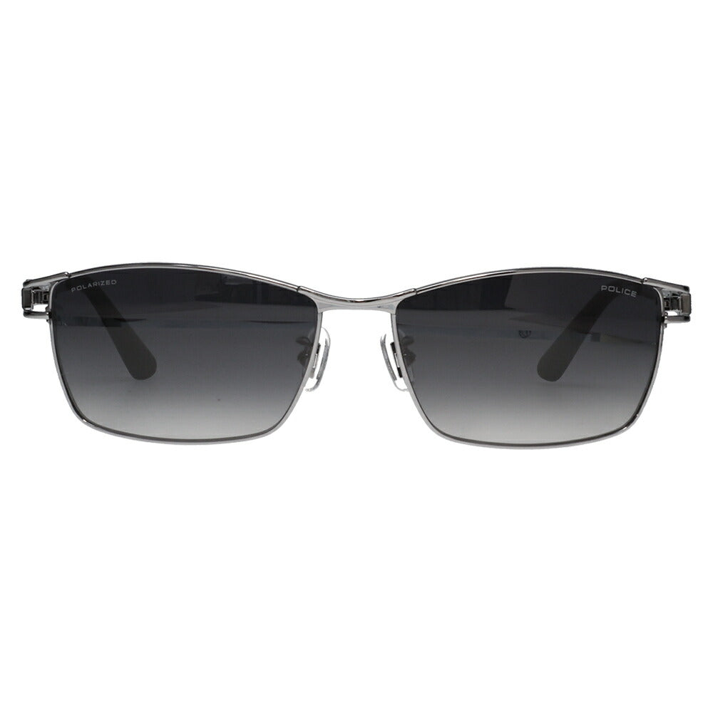 【正規品販売店】ポリス サングラス 伊達メガネ SPLQ02J 568P 59 POLICE 2025年モデル JET ジェット スクエア メンズ メタル 偏光