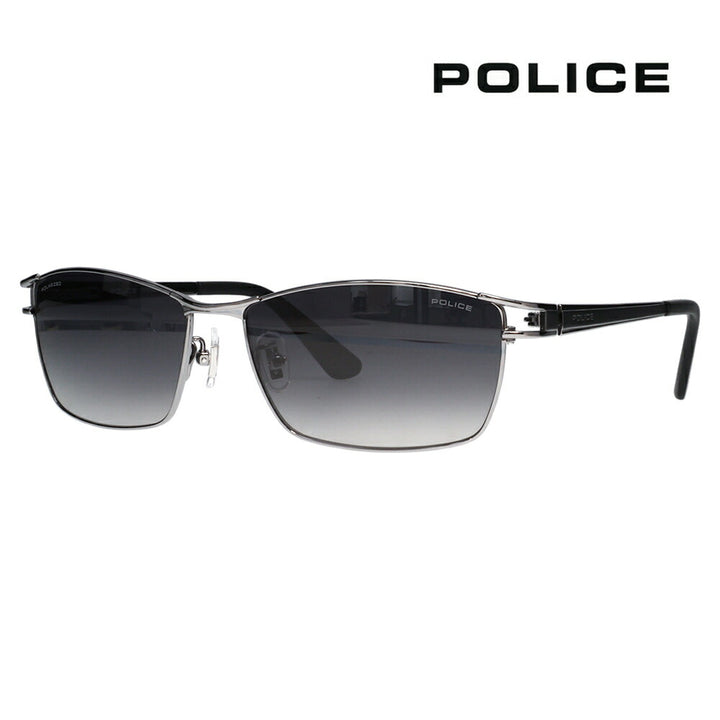 【正規品販売店】ポリス サングラス 伊達メガネ SPLQ02J 568P 59 POLICE 2025年モデル JET ジェット スクエア メンズ メタル 偏光