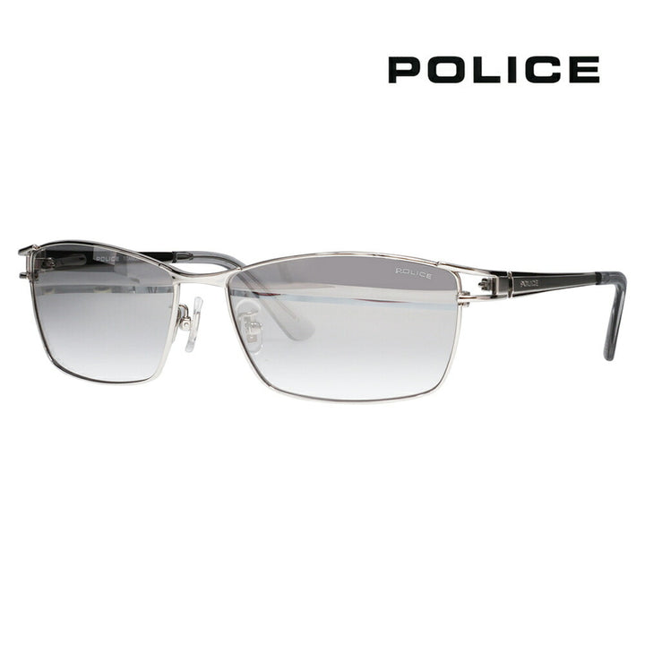 【正規品販売店】ポリス サングラス 伊達メガネ SPLQ02J 583X 59 POLICE 2025年モデル JET ジェット スクエア メンズ メタル ミラー