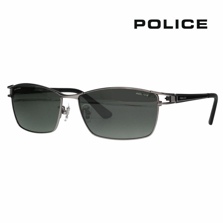 【正規品販売店】ポリス サングラス 伊達メガネ SPLQ02J 627P 59 POLICE 2025年モデル JET ジェット スクエア メンズ メタル 偏光