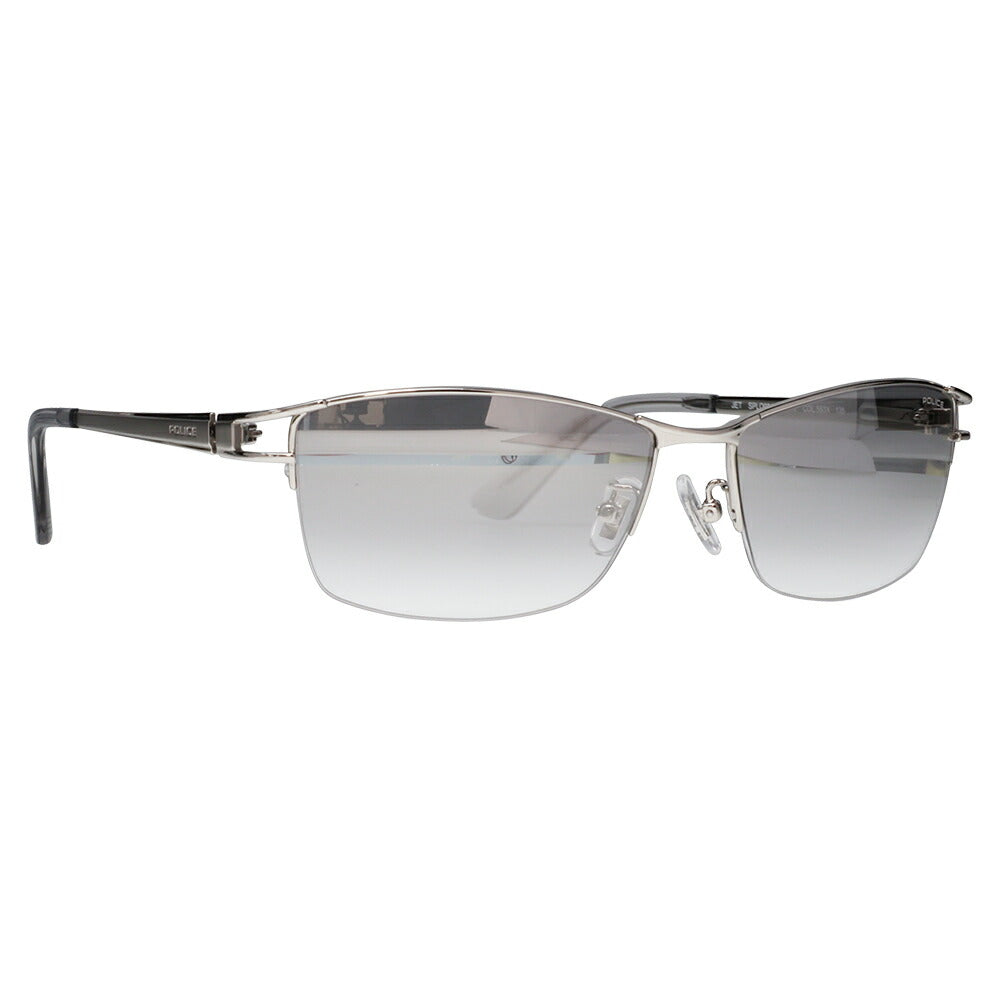 【正規品販売店】ポリス サングラス 伊達メガネ SPLQ03J 583X 59 POLICE 2025年モデル JET ジェット スクエア メンズ ナイロール ミラー