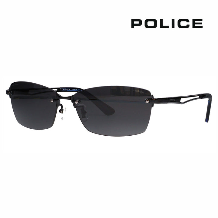 【正規品販売店】ポリス サングラス 伊達メガネ SPLQ06J 530P 60 POLICE 2025年モデル スクエア ツーポイント メンズ 偏光