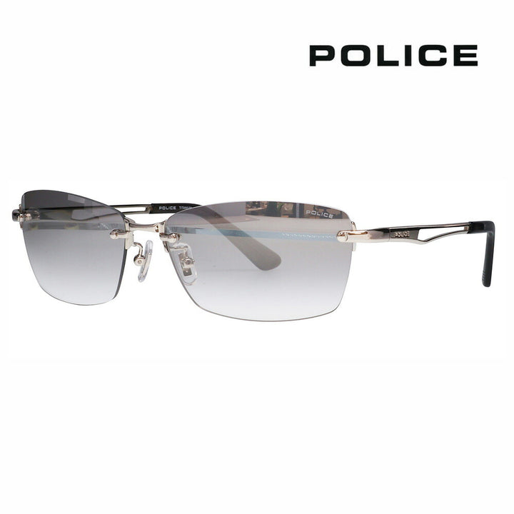 【正規品販売店】ポリス サングラス 伊達メガネ SPLQ06J 583X 60 POLICE 2025年モデル スクエア ツーポイント メンズ ミラー