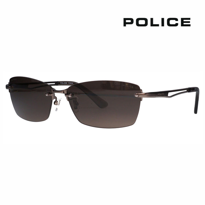 【正規品販売店】ポリス サングラス 伊達メガネ SPLQ06J 627P 60 POLICE 2025年モデル スクエア ツーポイント メンズ 偏光