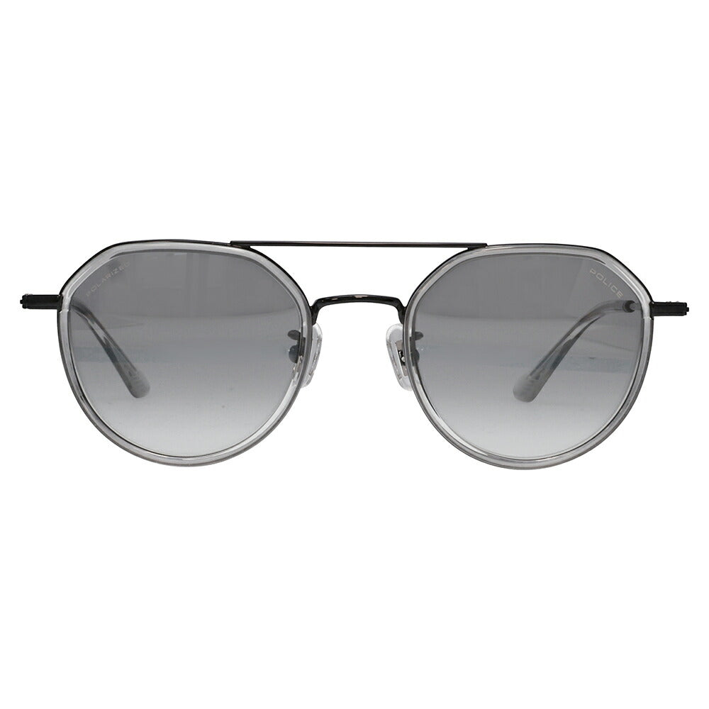 【正規品販売店】ポリス サングラス 伊達メガネ SPLQ11J 530P 49 POLICE 2025年モデル クラウンパント ツーブリッジ メンズ 偏光