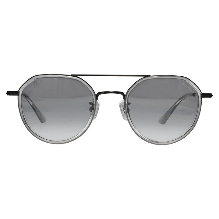 【正規品販売店】ポリス サングラス 伊達メガネ SPLQ11J 530P 49 POLICE 2025年モデル クラウンパント ツーブリッジ メンズ 偏光