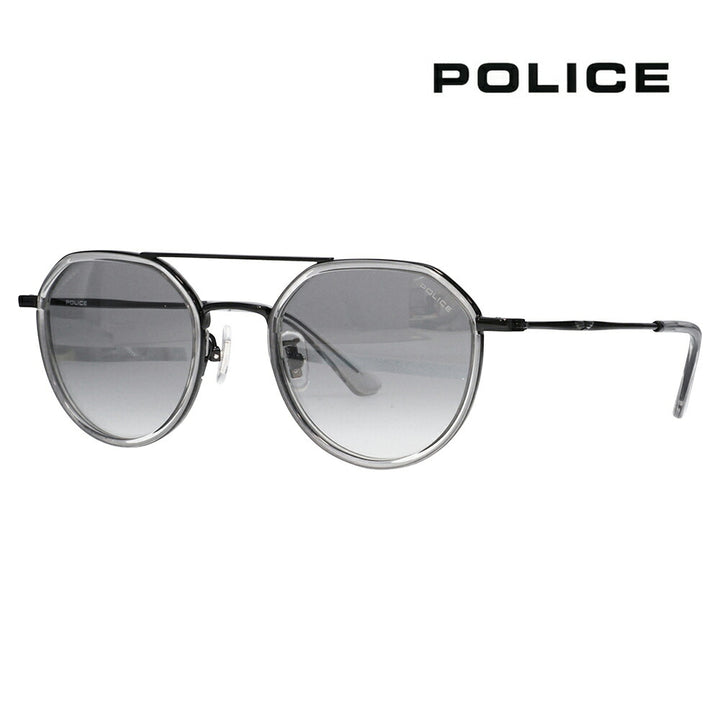【正規品販売店】ポリス サングラス 伊達メガネ SPLQ11J 530P 49 POLICE 2025年モデル クラウンパント ツーブリッジ メンズ 偏光