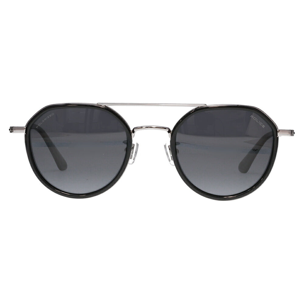 【正規品販売店】ポリス サングラス 伊達メガネ SPLQ11J 568P 49 POLICE 2025年モデル クラウンパント ツーブリッジ メンズ 偏光