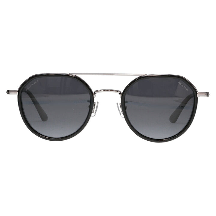 【正規品販売店】ポリス サングラス 伊達メガネ SPLQ11J 568P 49 POLICE 2025年モデル クラウンパント ツーブリッジ メンズ 偏光