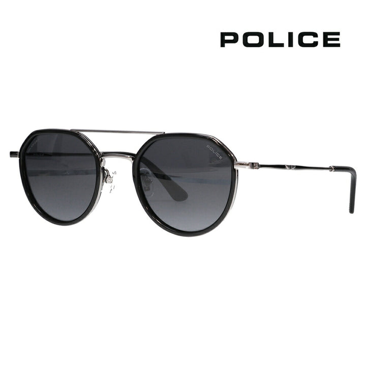 【正規品販売店】ポリス サングラス 伊達メガネ SPLQ11J 568P 49 POLICE 2025年モデル クラウンパント ツーブリッジ メンズ 偏光