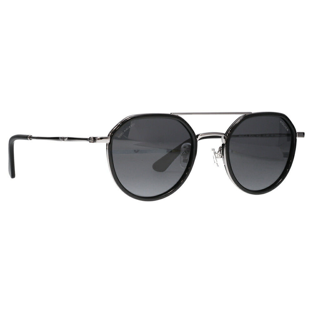 【正規品販売店】ポリス サングラス 伊達メガネ SPLQ11J 568P 49 POLICE 2025年モデル クラウンパント ツーブリッジ メンズ 偏光