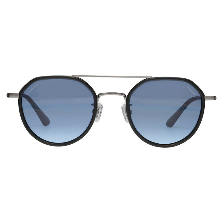 【正規品販売店】ポリス サングラス 伊達メガネ SPLQ11J 627P 49 POLICE 2025年モデル クラウンパント ツーブリッジ メンズ 偏光