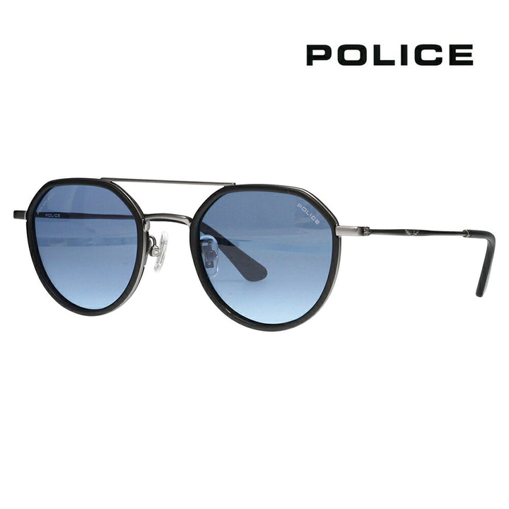 【正規品販売店】ポリス サングラス 伊達メガネ SPLQ11J 627P 49 POLICE 2025年モデル クラウンパント ツーブリッジ メンズ 偏光