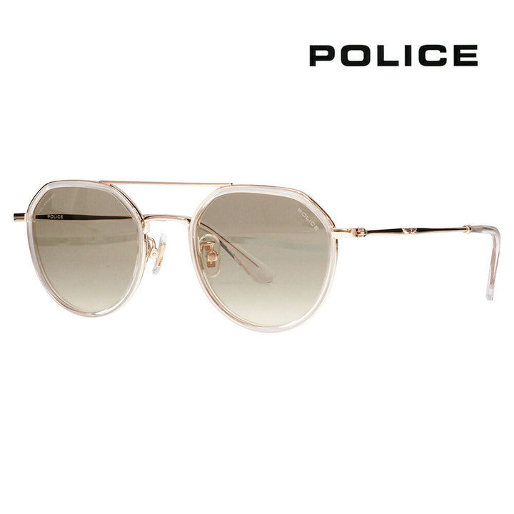 【正規品販売店】ポリス サングラス 伊達メガネ SPLQ11J 8FFP 49 POLICE 2025年モデル クラウンパント ツーブリッジ メンズ 偏光