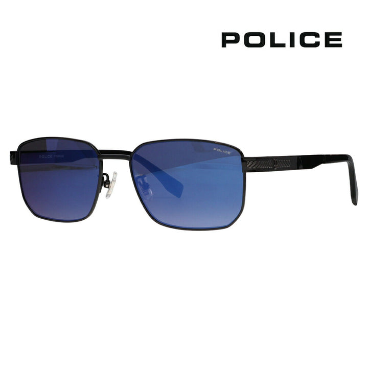 【正規品販売店】ポリス サングラス SPLT66J 530B 57 POLICE スクエア チタン チタニウム メンズ ミラーレンズ