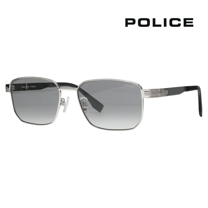 【正規品販売店】ポリス サングラス SPLT66J 0583 57 POLICE スクエア チタン チタニウム メンズ