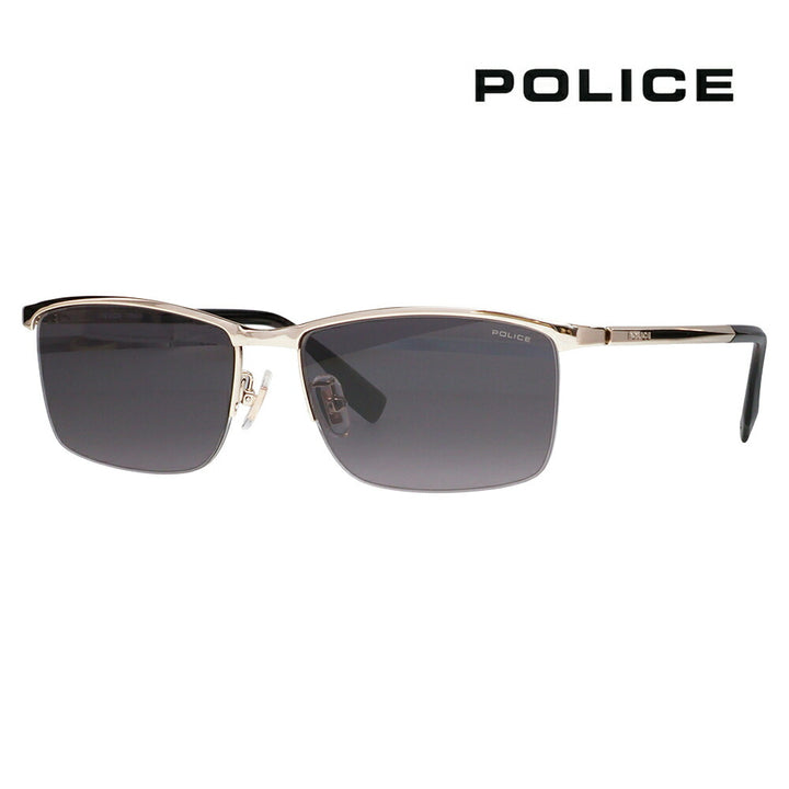 【正規品販売店】ポリス サングラス SPLT67J 0300 56 POLICE スクエア チタン チタニウム メンズ ブロー