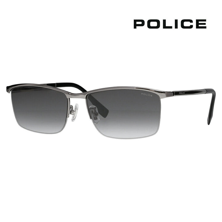 【正規品販売店】ポリス サングラス SPLT67J 0568 56 POLICE スクエア チタン チタニウム メンズ ブロー