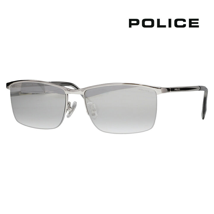 【正規品販売店】ポリス サングラス SPLT67J 583X 56 POLICE スクエア チタン チタニウム メンズ ブロー ミラーレンズ