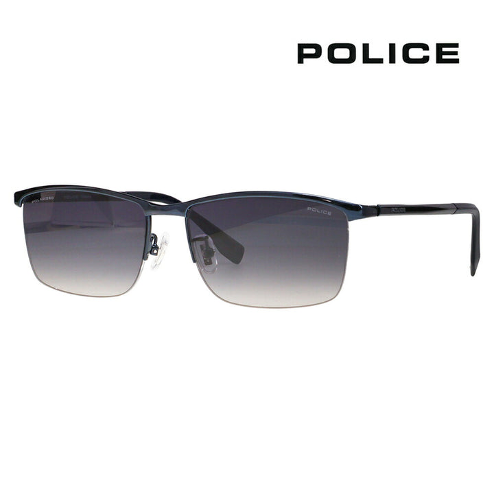 【正規品販売店】ポリス サングラス SPLT67J N28P 56 POLICE スクエア チタン チタニウム メンズ ブロー 偏光