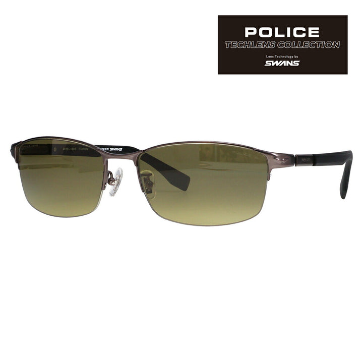 【正規品販売店】ポリス サングラス POLICE×SWANS SPLT76J 627P 58 RIDER Tech Lenses Collection ジャパンモデル スクエア チタン チタニウム メンズ アウトドア 偏光 ULTRAレンズ