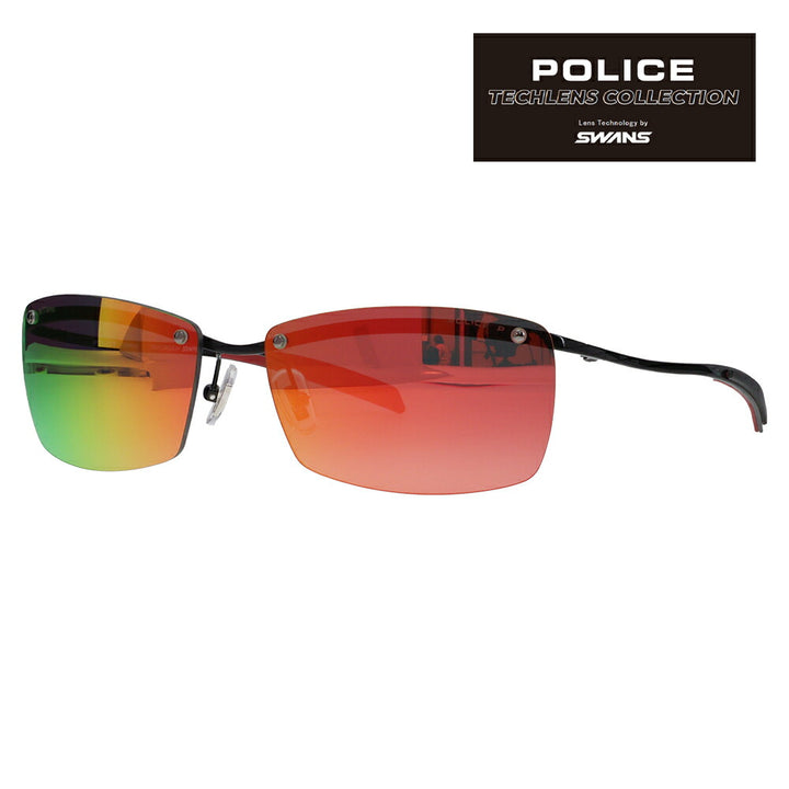 【正規品販売店】ポリス サングラス POLICE×SWANS SPLT77J 530P 60 RIDER Tech Lenses Collection ジャパンモデル スクエア チタン チタニウム メンズ アウトドア 偏光 MITレンズ