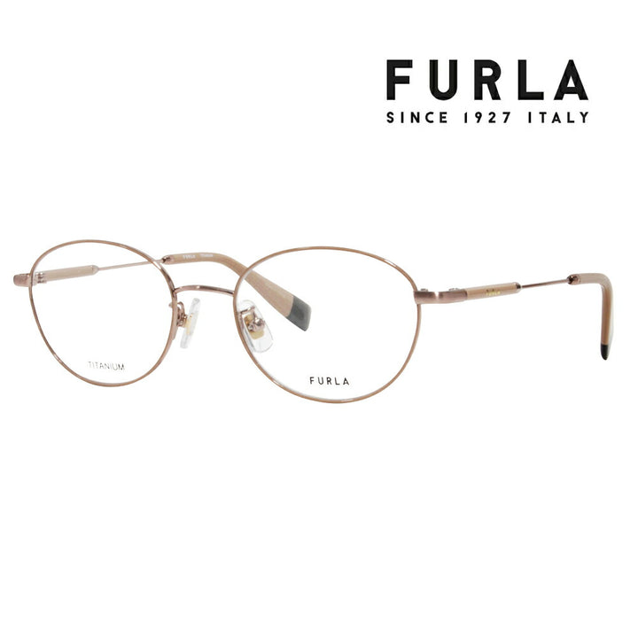 【正规品贩売店】 度なし1.55renzu交换+0円 FURLA furura 眼镜 伊达メガネ VFU525J 0596 50 redinisu raundo ジャパンモデル redinisu 