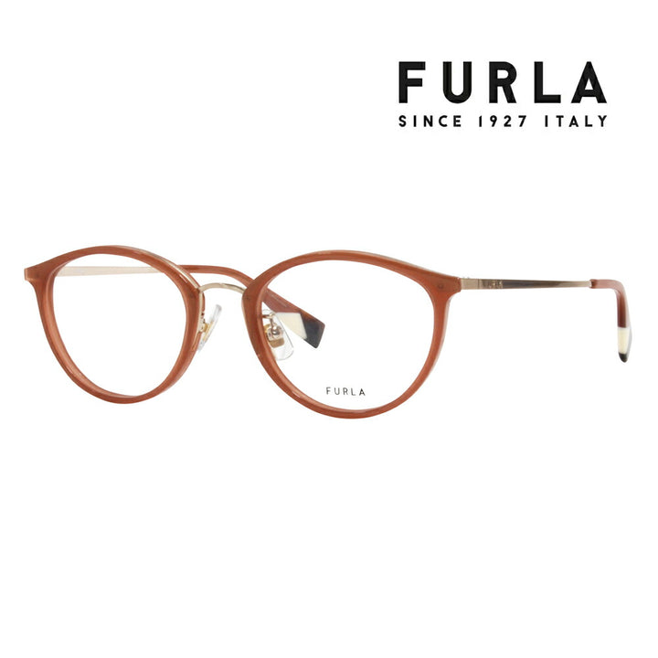 【正规品贩売店】 度なし1.55renzu交换+0円 FURLA furura 眼镜 伊达メガネ VFU528J 06XM 49 ラウンド ジャパンモデル redeィーsu 