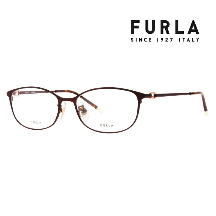 【正规品贩売店】 度なし1.55renzu交换+0円 FURLA furura 眼镜 伊达メガネ VFU576J 01HV 52 sukueea ジャパンモデル redeisu 