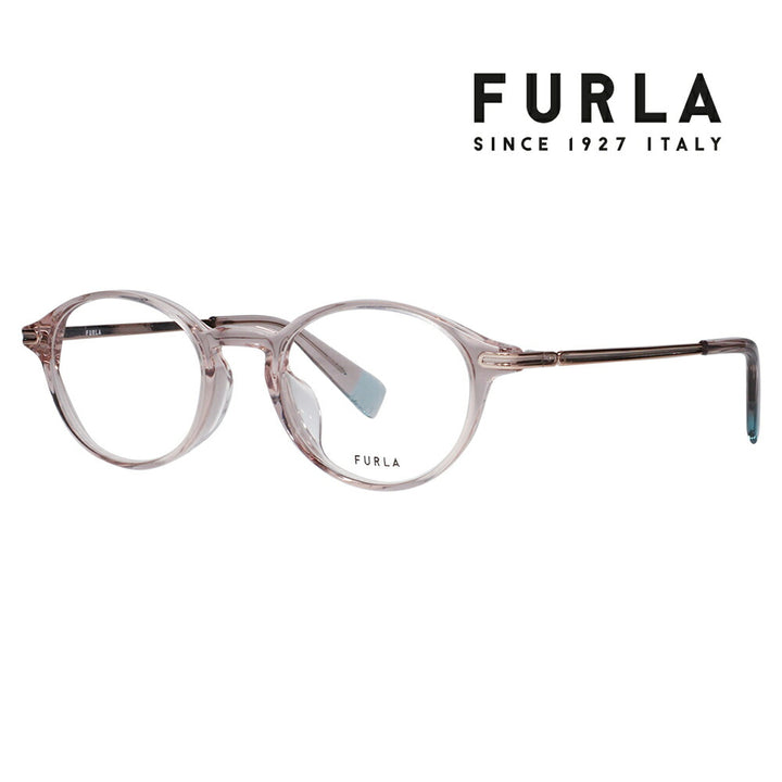 [Authorized Retailer] Non-prescription 1.55 lens replacement +0 yen FURLA Glasses, Fashion Glasses VFU753J 07T1 46 Oval Boston Japan Model Cell Women's 