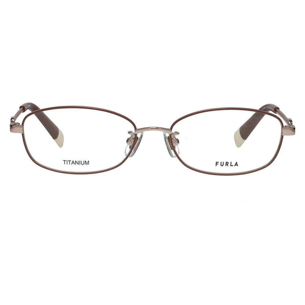 [Authorized Retailer] Non-prescription 1.55 lens replacement +0 yen FURLA Glasses, Fashion Glasses VFU795J 08NE 53 Oval Square Japan Model Metal Women's 