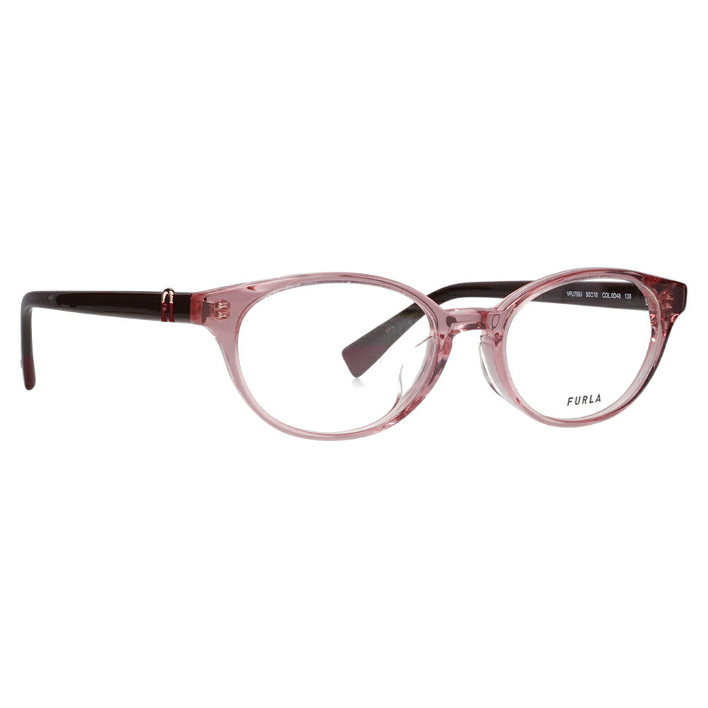 [Authorized Retailer] Non-prescription 1.55 lens replacement +0 yen FURLA Glasses, Fashion Glasses VFU799J 0D48 50 Oval Cell Japan Model Women's 