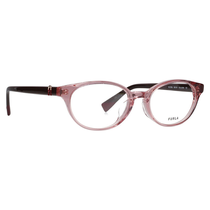 [Authorized Retailer] Non-prescription 1.55 lens replacement +0 yen FURLA Glasses, Fashion Glasses VFU799J 0D48 50 Oval Cell Japan Model Women's 