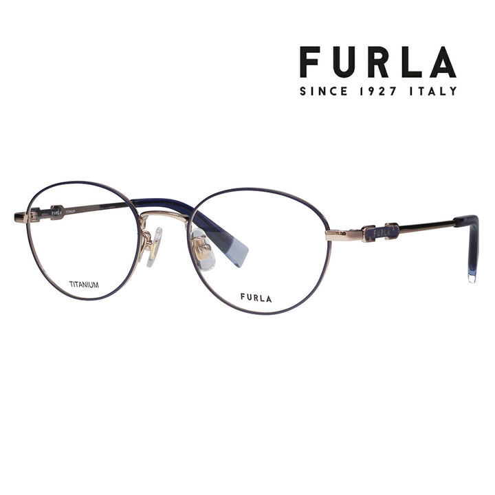【正規品販売店】 度なし1.55レンズ交換+0円 FURLA フルラ 眼鏡 伊達メガネ VFU858J 0K1B 49 オーバル メタル ジャパンモデル レディース
