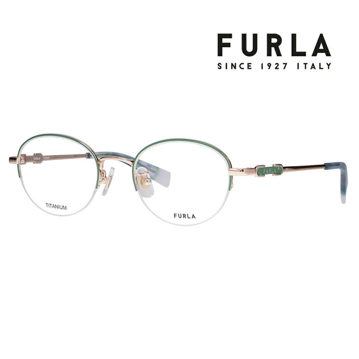 【正規品販売店】 度なし1.55レンズ交換+0円 FURLA フルラ 眼鏡 伊達メガネ VFU859J 0I88 48 ボストン ナイロール ジャパンモデル レディース