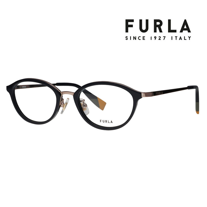【正規品販売店】 度なし1.55レンズ交換+0円 FURLA フルラ 眼鏡 伊達メガネ VFU863J 0C1L 48 オーバル ジャパンモデル レディース