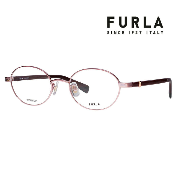 【正規品販売店】 度なし1.55レンズ交換+0円 FURLA フルラ 眼鏡 伊達メガネ VFU963J 08R5 50 オーバル メタル チタン ジャパンモデル レディース