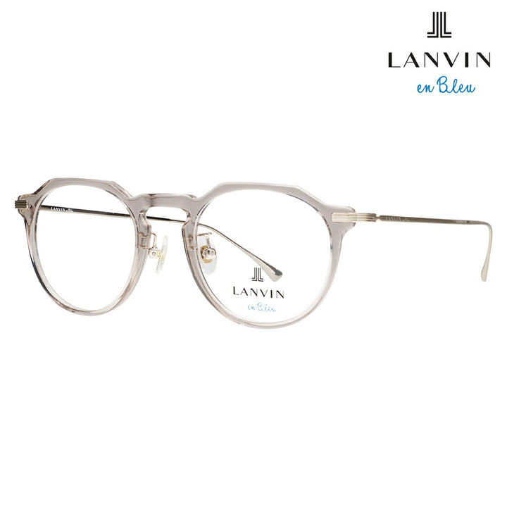 [Authorized Retailer] Non-prescription 1.55 lens replacement +0 yen LANVIN en bleu Glasses, Fashion Glasses VLB001J 07T1 47 French Vintage Crown Panto Clear Color Japan Model Women's 