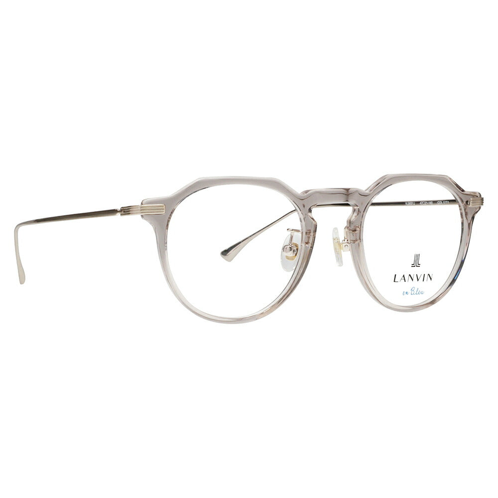 [Authorized Retailer] Non-prescription 1.55 lens replacement +0 yen LANVIN en bleu Glasses, Fashion Glasses VLB001J 07T1 47 French Vintage Crown Panto Clear Color Japan Model Women's 