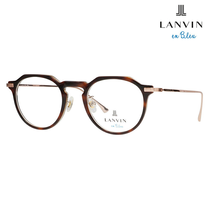 【正規品販売店】 度なし1.55レンズ交換+0円 LANVIN en bleu ランバンオンブルー 眼鏡 伊達メガネ VLB001J 0AD2 47 フレンチビンテージ クラウンパント クリアカラー ジャパンモデル レディース