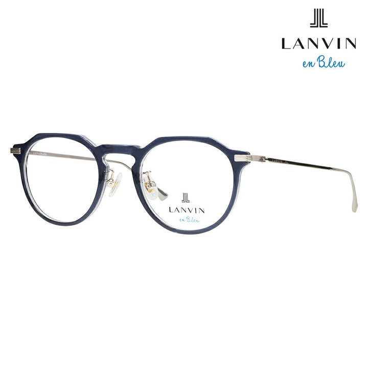 【正規品販売店】 度なし1.55レンズ交換+0円 LANVIN en bleu ランバンオンブルー 眼鏡 伊達メガネ VLB001J 0D87 47 フレンチビンテージ クラウンパント クリアカラー ジャパンモデル レディース