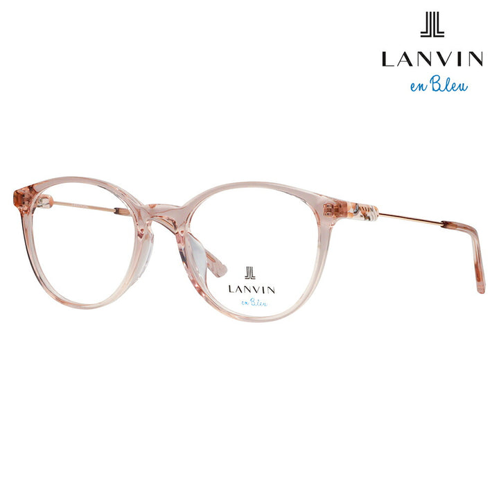 【正規品販売店】 度なし1.55レンズ交換+0円 LANVIN en bleu ランバンオンブルー 眼鏡 伊達メガネ VLB003J 03GB 51 フレンチビンテージ ボストン ラウンド セル クリアカラー ジャパンモデル レディース