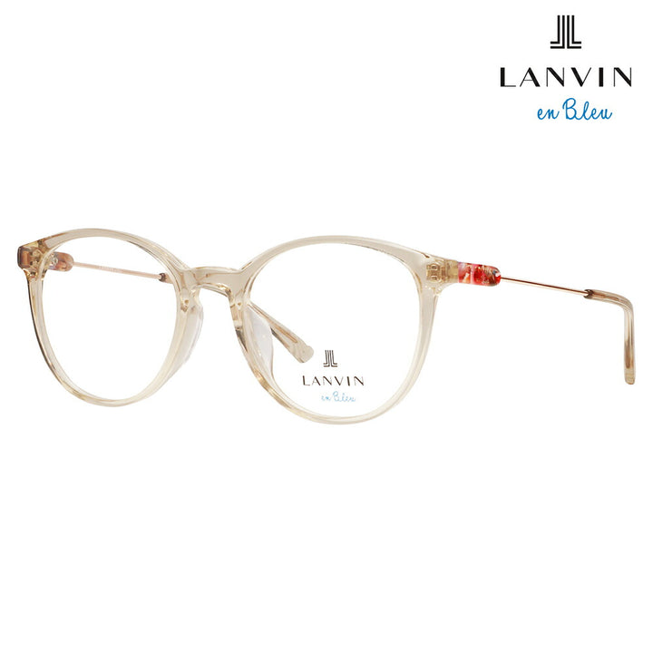 【正規品販売店】 度なし1.55レンズ交換+0円 LANVIN en bleu ランバンオンブルー 眼鏡 伊達メガネ VLB003J 07AY 51 フレンチビンテージ ボストン ラウンド セル クリアカラー ジャパンモデル レディース