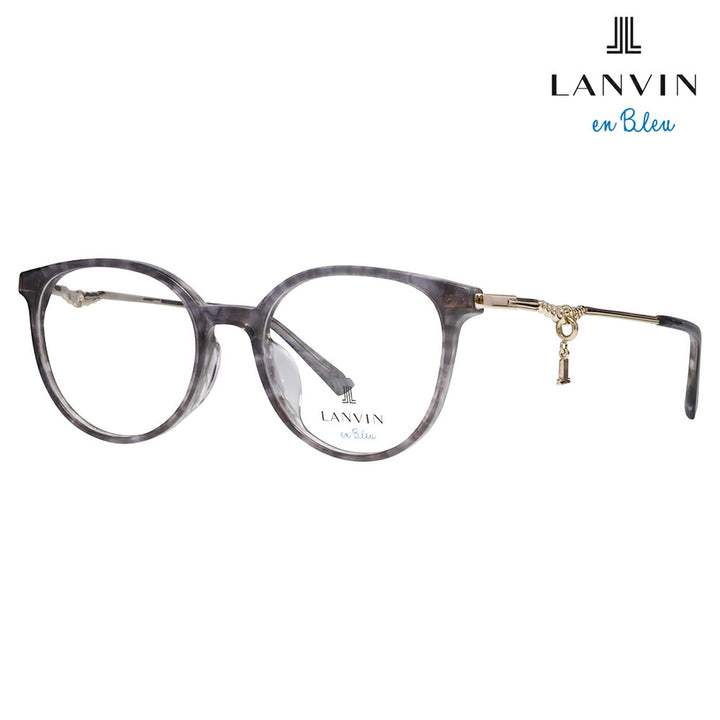 【正規品販売店】 度なし1.55レンズ交換+0円 LANVIN en bleu ランバンオンブルー 眼鏡 伊達メガネ VLB005J 0P59 51 チャーム ボストン ラウンド セル クリアカラー ジャパンモデル レディース