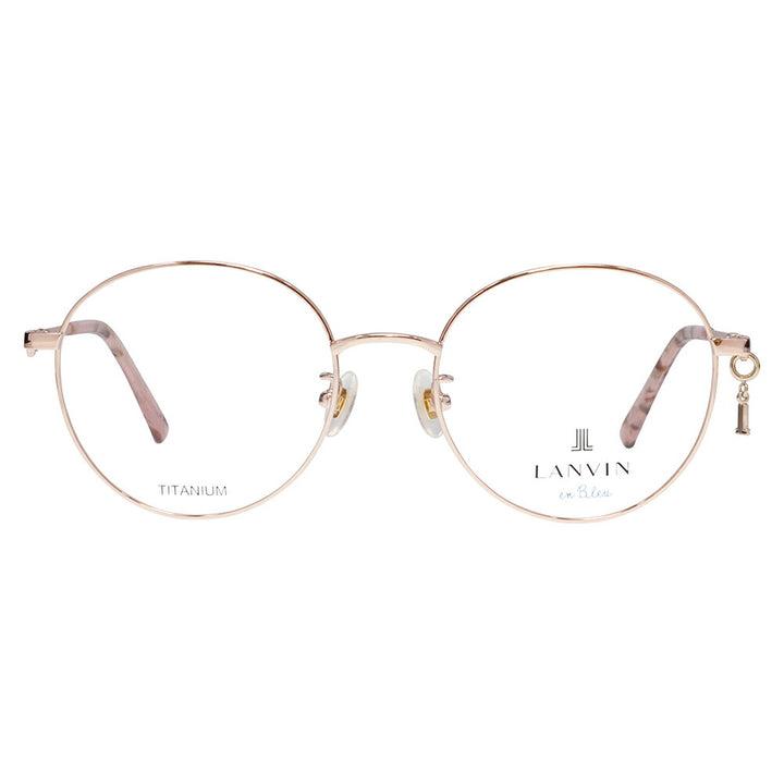 【正規品販売店】 度なし1.55レンズ交換+0円 LANVIN en bleu ランバンオンブルー 眼鏡 伊達メガネ VLB006J 02AM 51 チャーム ラウンド メタル ジャパンモデル レディース