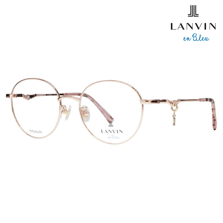 【正規品販売店】 度なし1.55レンズ交換+0円 LANVIN en bleu ランバンオンブルー 眼鏡 伊達メガネ VLB006J 02AM 51 チャーム ラウンド メタル ジャパンモデル レディース