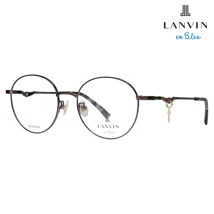 【正規品販売店】 度なし1.55レンズ交換+0円 LANVIN en bleu ランバンオンブルー 眼鏡 伊達メガネ VLB006J 0596 51 チャーム ラウンド メタル ジャパンモデル レディース