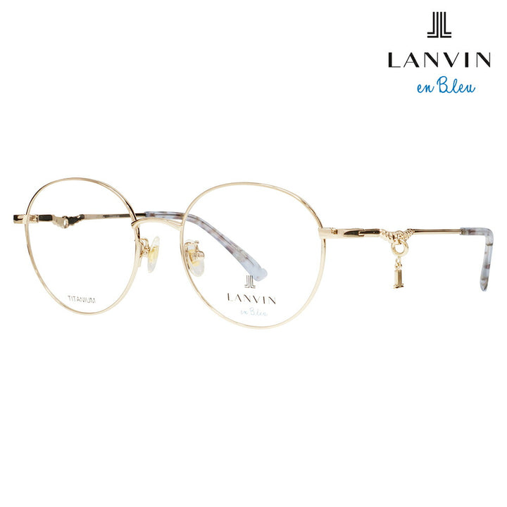 【正規品販売店】 度なし1.55レンズ交換+0円 LANVIN en bleu ランバンオンブルー 眼鏡 伊達メガネ VLB006J 0I88 51 チャーム ラウンド メタル ジャパンモデル レディース